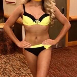 Yellow and Black Bikini Set